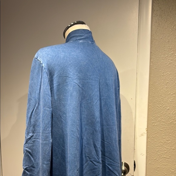 Blue Boxy 3/4 Sleeve  cardigan with Cuffed Neckline Jess and jane - Picture 14 of 16